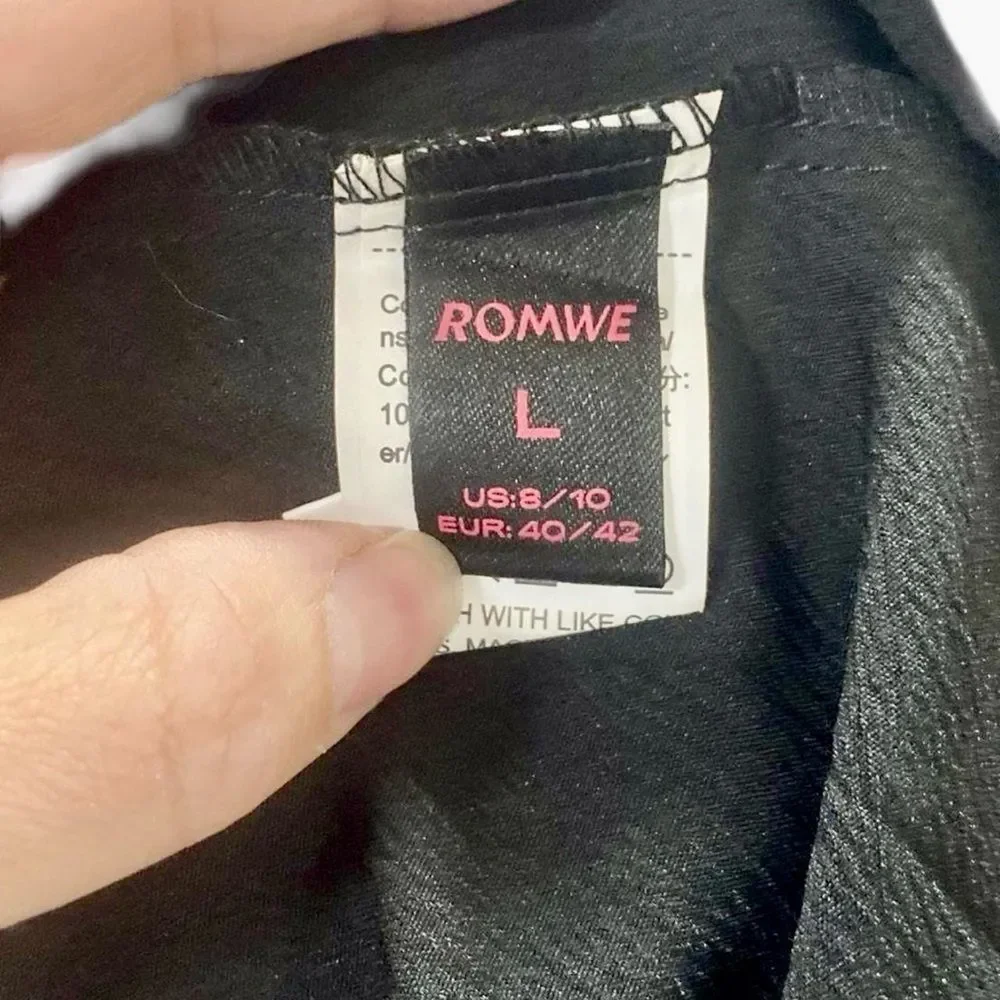 Black Embroidered Apron Midi Dress | Cottagecore Folk Floral | Size L - Picture 8 of 8